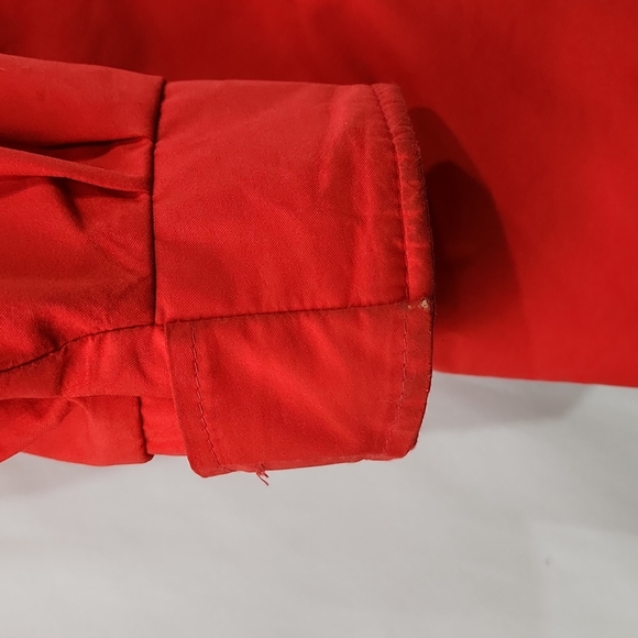 Vintage LAND'S END Made in USA Cherry Red Goretex Jacket Plaid Wool Lining sz L - Picture 6 of 10